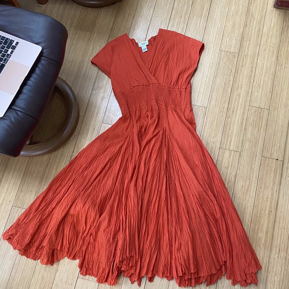 Sandy Starkman Orange Midi Dress